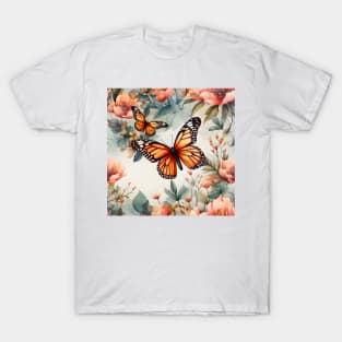 Monarch Butterflies Watercolor 14 T-Shirt